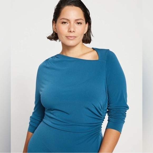 NWT Universal Standard Jersey Cinched Dress in Midnight Rain Sz XS - Picture 2 of 11